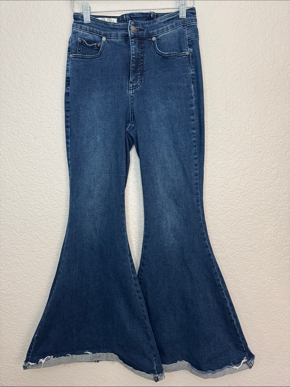 Free People We the Free Curvy Ma Cherie Lace Up Flare Bell Bottom Jeans Size 27 - Picture 2 of 7